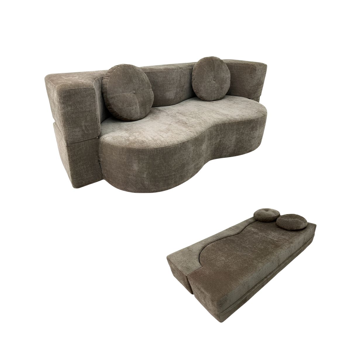 LUBABYCAS - Sillon Sofa Cama Comprimido Combinable 200cm K25 Café