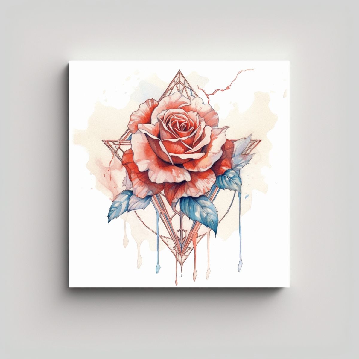 GENERICO - Diseño Moderno De Rosa Tattoo En Canva - 70x70 Cm.