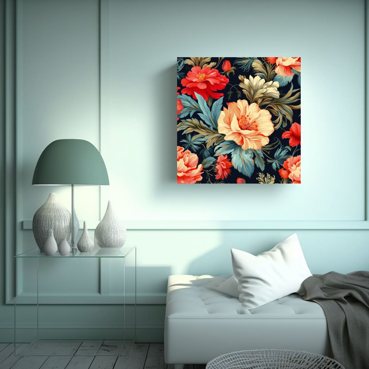 GENERICO - Patrones Florales Rocky En Tela Sublimada 70x70 Cm