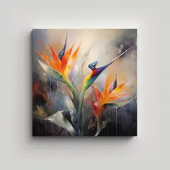 GENERICO - Pintura Abstracta Lienzo Vibrante Ave Para 80x80 Cm