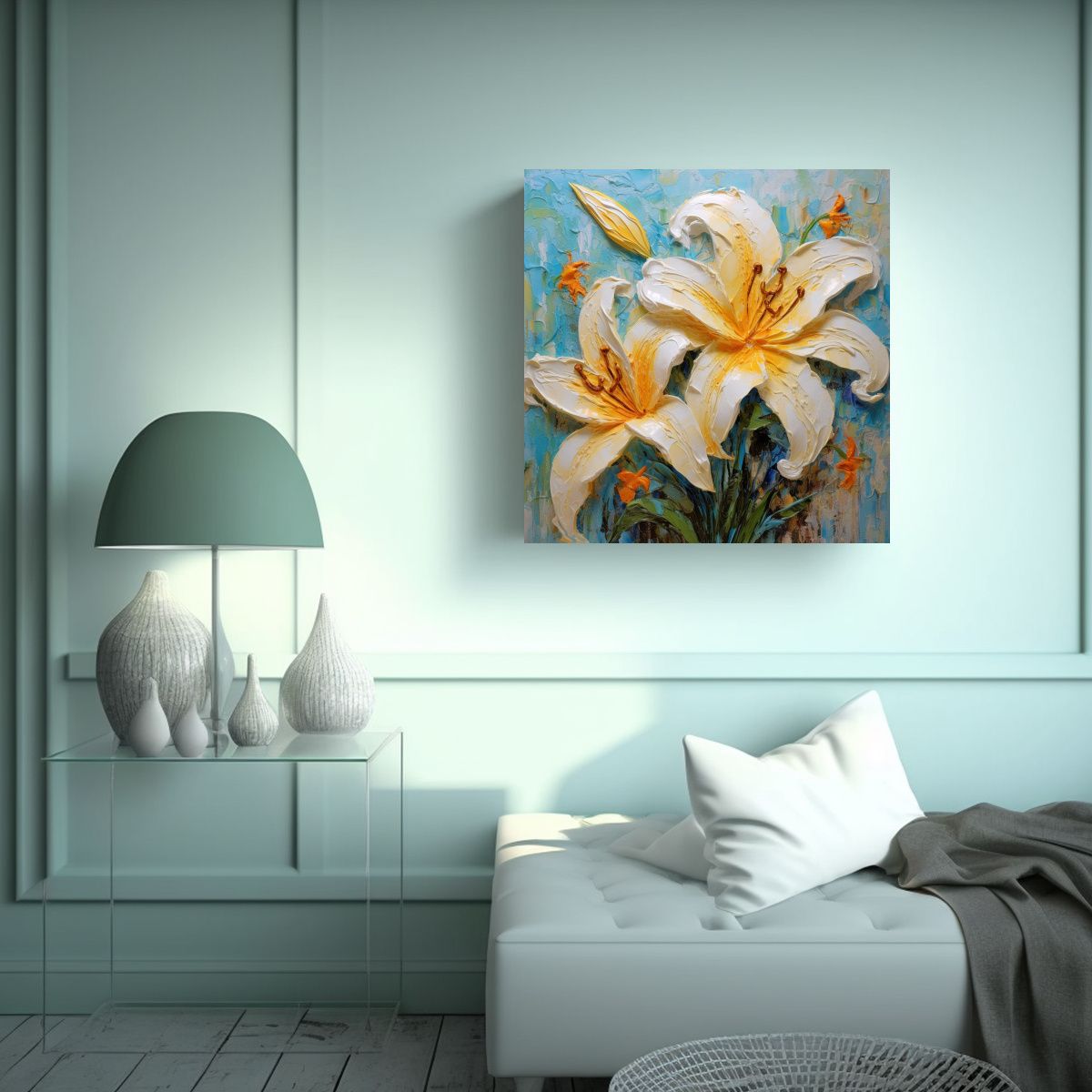 GENERICO - Combinación De Arte Lirio Colorido Con Pigmento 70x70 Cm