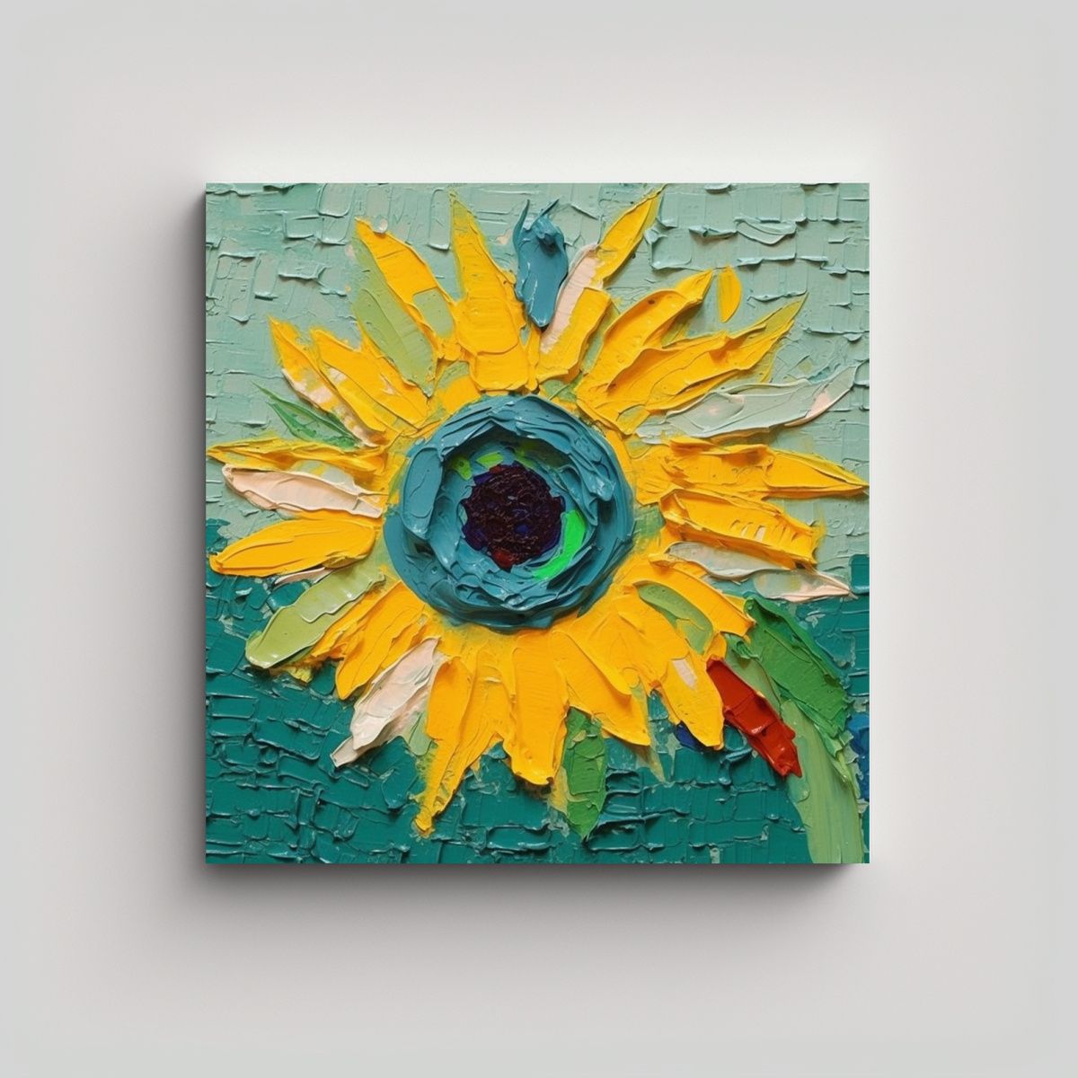 GENERICO - Pintura Impactante De Girasol Al Estilo De 70x70 Cm