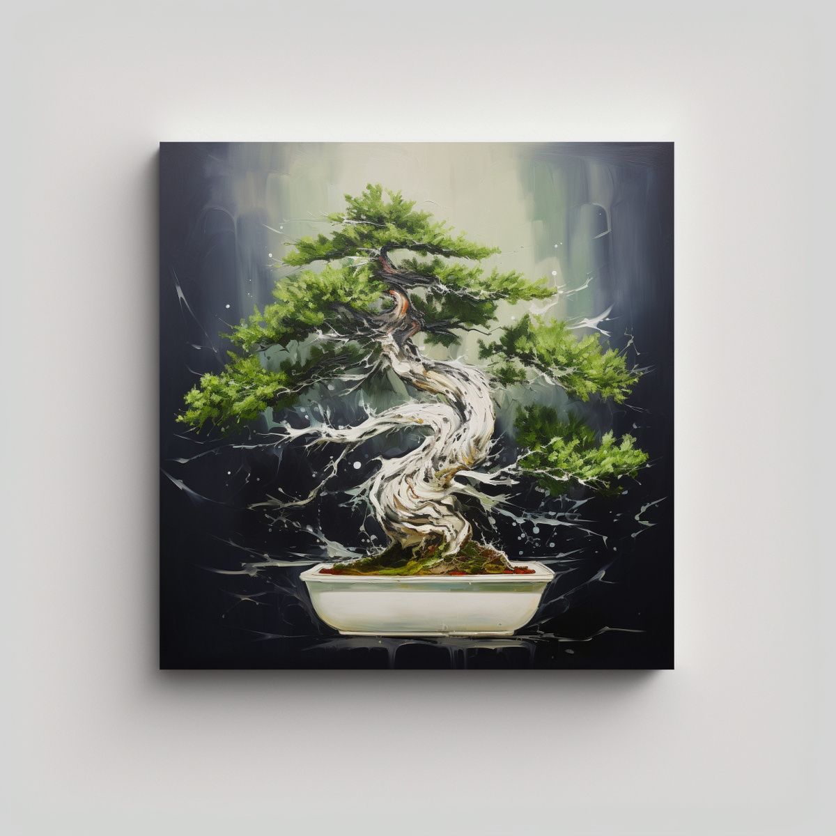GENERICO - Pintura Abstracta De Un árbol De Bonsái De 80x80 Cm