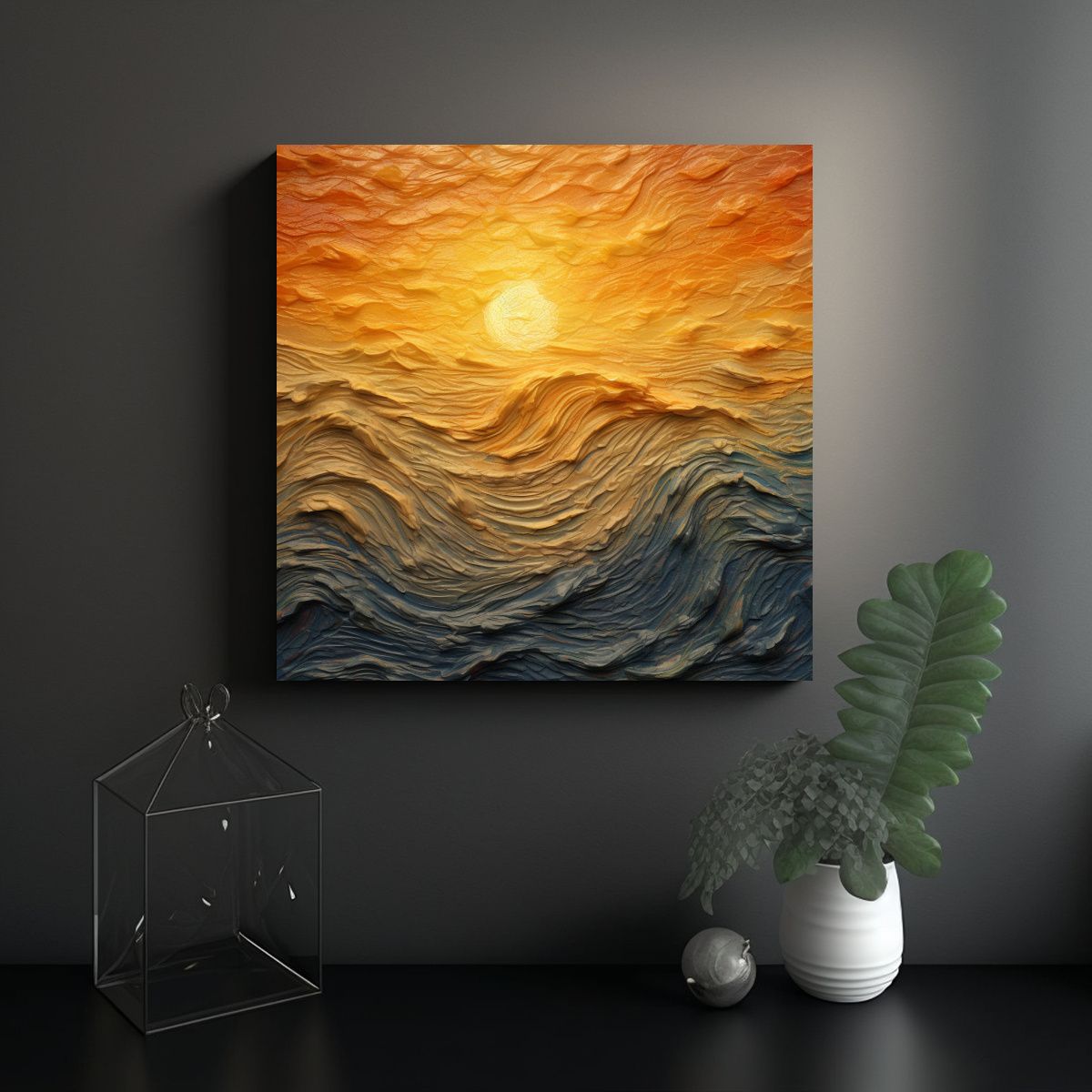 GENERICO - Cuadro Fotografía Inspiración Textura Amanecer 80x80 Cm