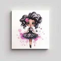 GENERICO - Cuadro Espectacular Barbie Negra Con Vestido 90x90 Cm