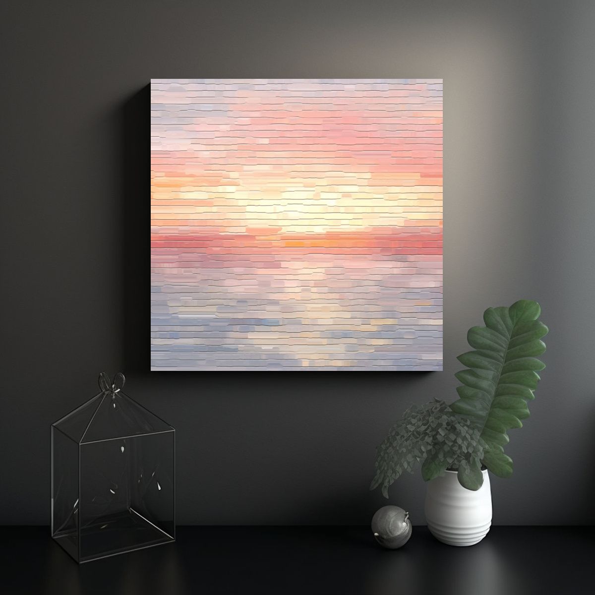 GENERICO - Pintura Digital Minimalista Expresando 80x80 Cm