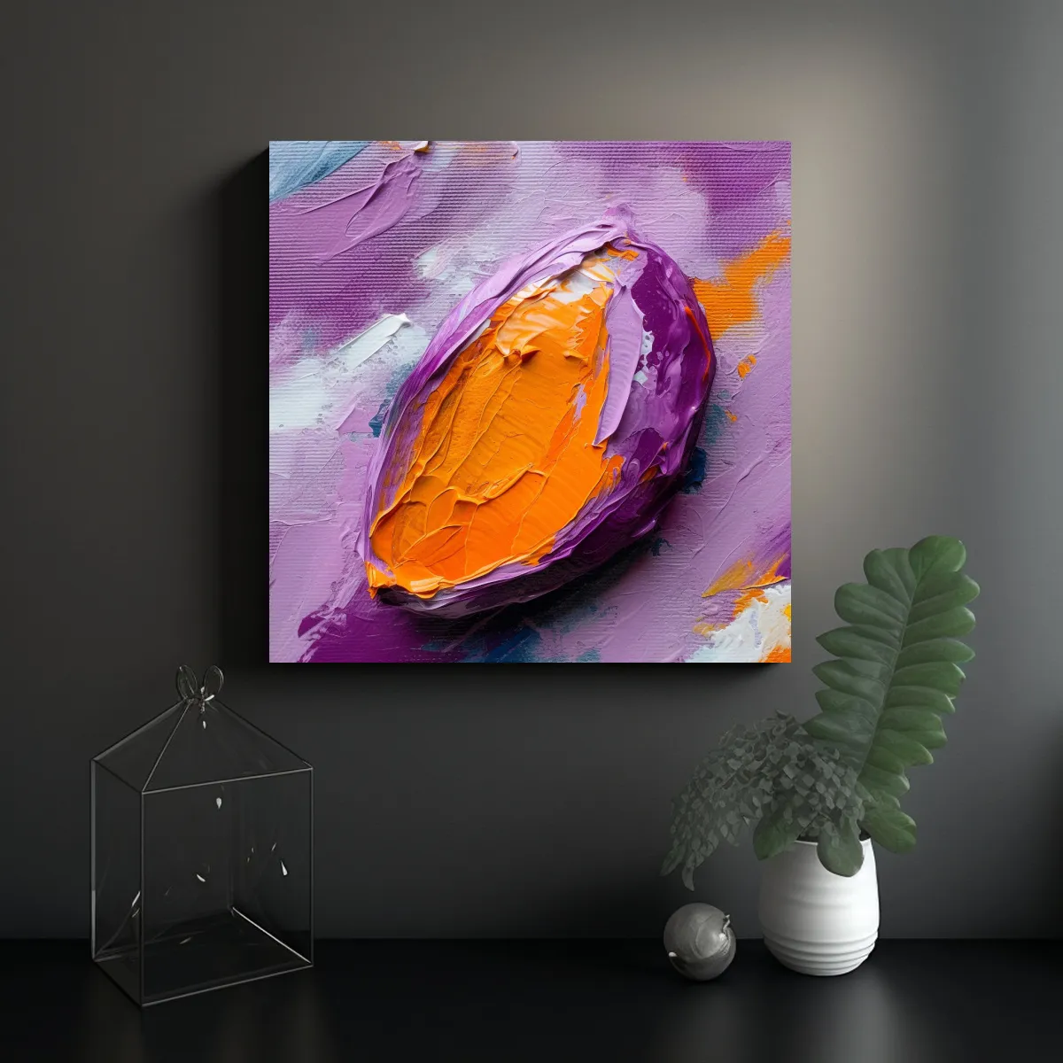 GENERICO - Pintura Abstracta En Dulce Patata Morada Por 80x80 Cm