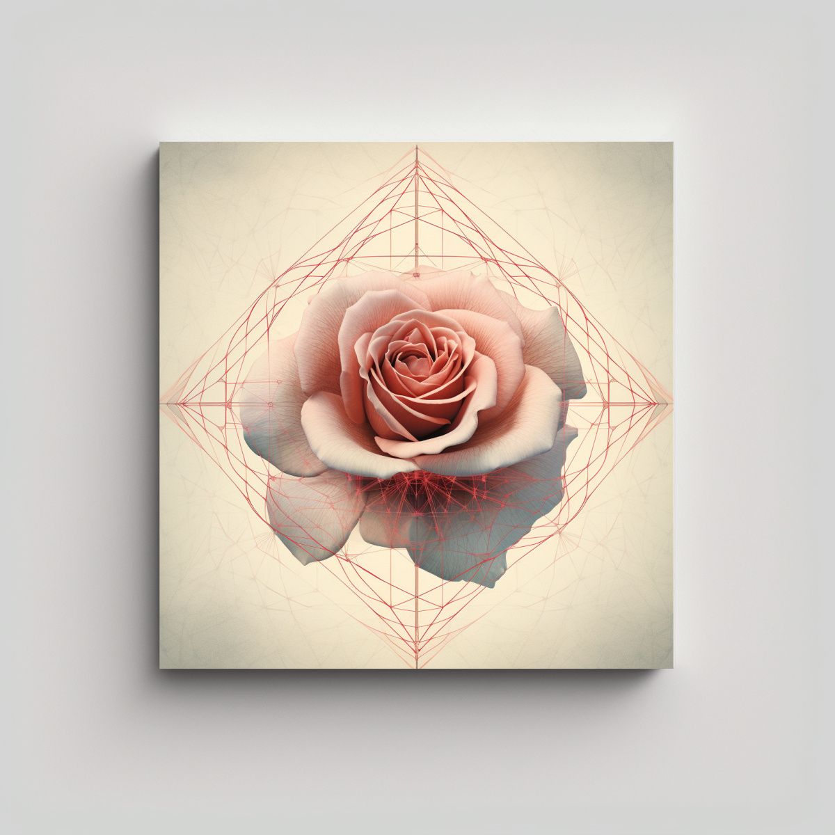 GENERICO - Cuadro Decorativo Geometría Rosa De Venus Y 80x80 Cm