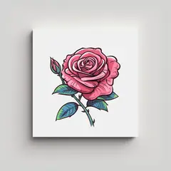 GENERICO - Canva Profundidad Cuadro Rosa En Estilo Cartoon 80x80 Cm.