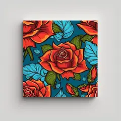 GENERICO - Antiguo Tatuaje De Zorro Y Rosa Estilo 90x90 Cm
