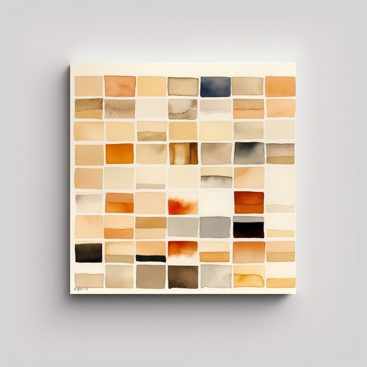 GENERICO - Cuadro Fantasía Acuarela Tonos Beige Minimalista 70x70 Cm.