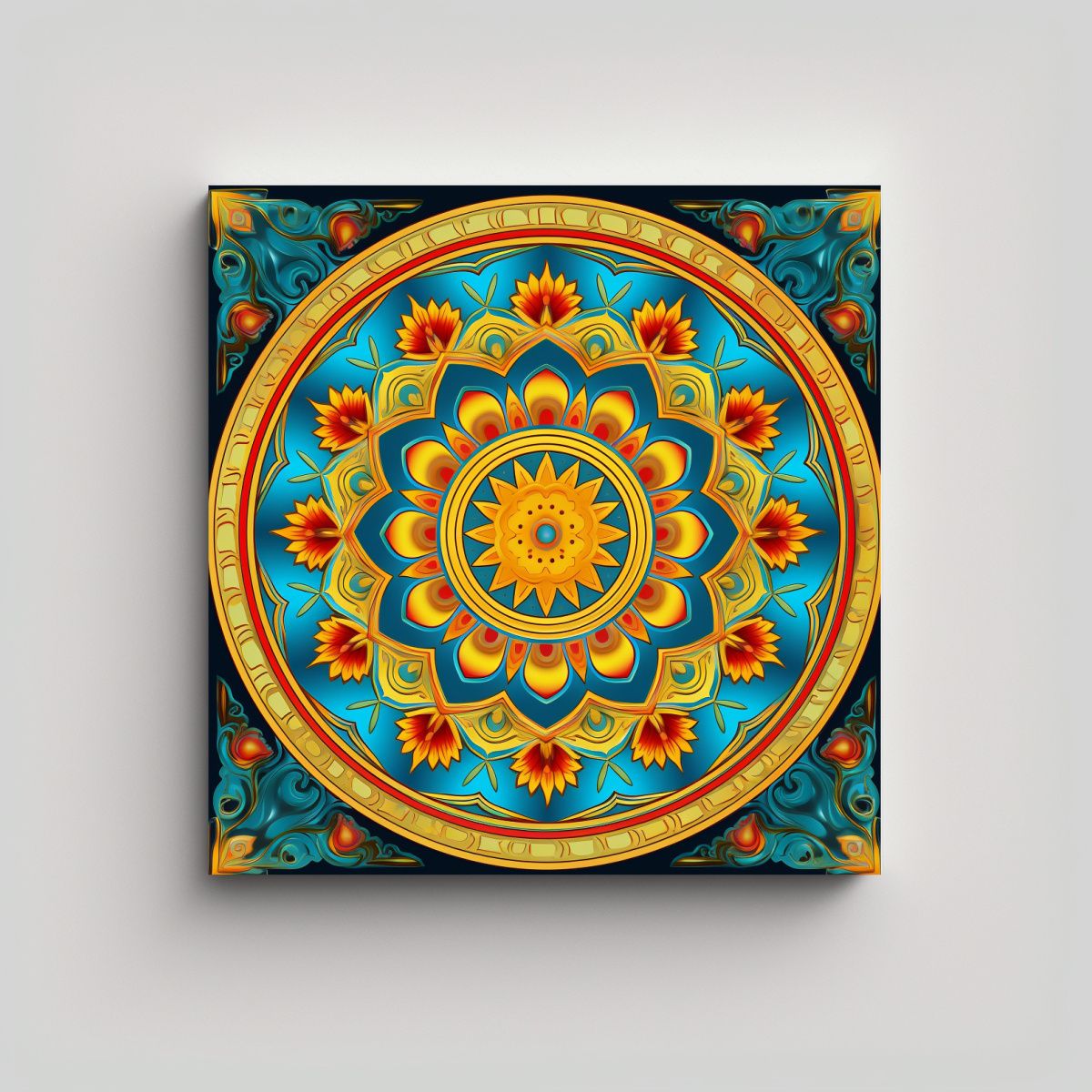 GENERICO - Diseño Mandala Espacio Con Patrones Elaborados Y 90x90 Cm