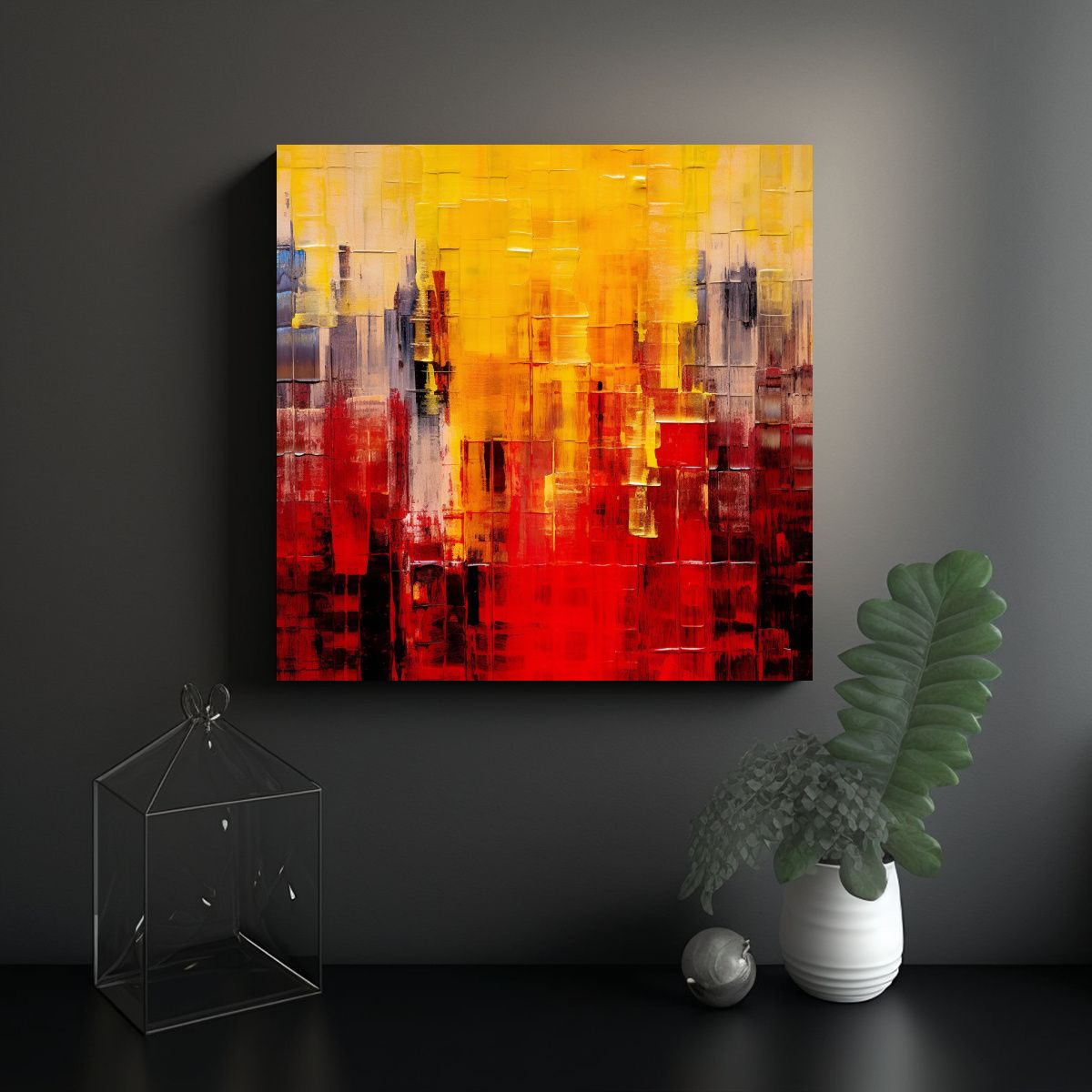 GENERICO - Pintura Decorativa Abstracta Inspirada En Annie 70x70 Cm.