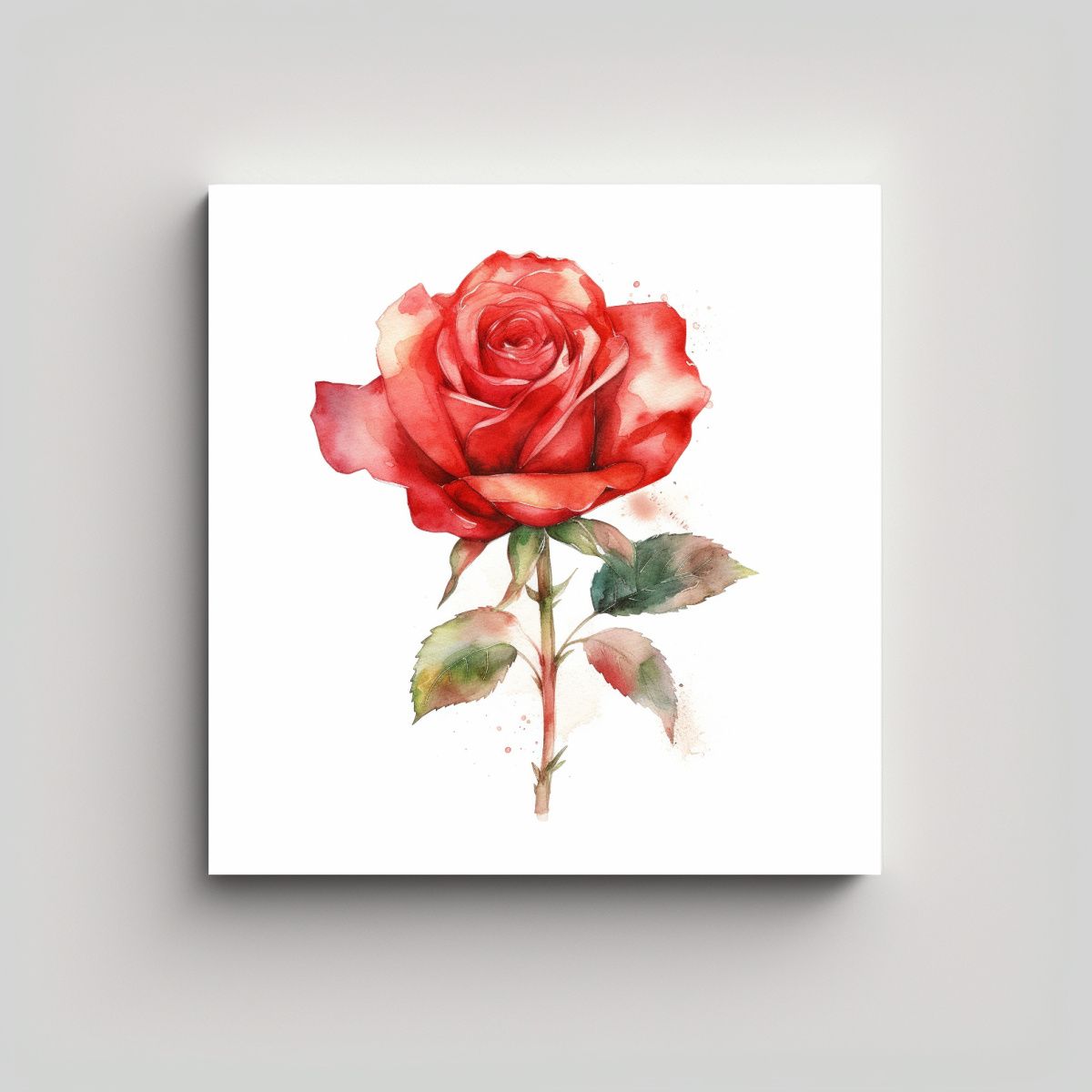 GENERICO - Armonía De Colores En Dibujo De Rosa Roja Con 90x90 Cm