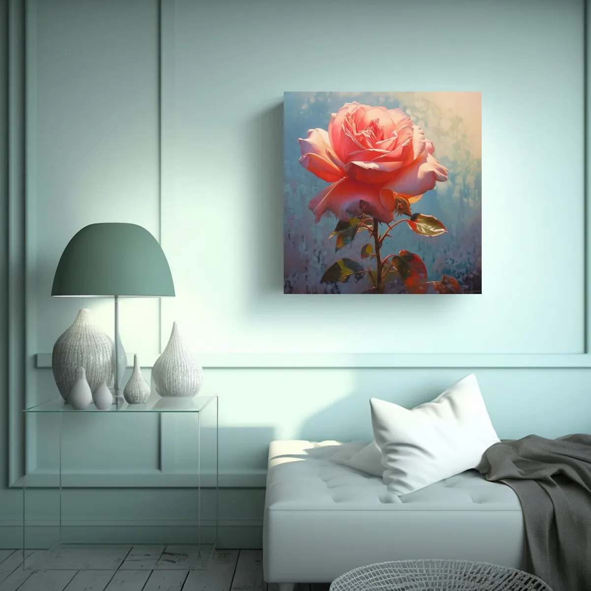 GENERICO - Cuadro Decorativo Movimiento Vida Rosa Arte Pared 90x90 Cm