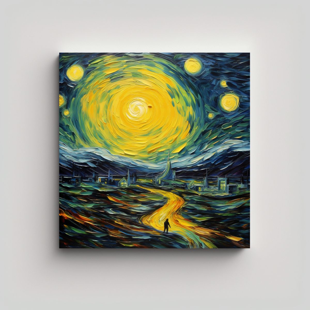 GENERICO - Cuadro Conceptual Luminoso De Posimpresionismo 90x90 Cm