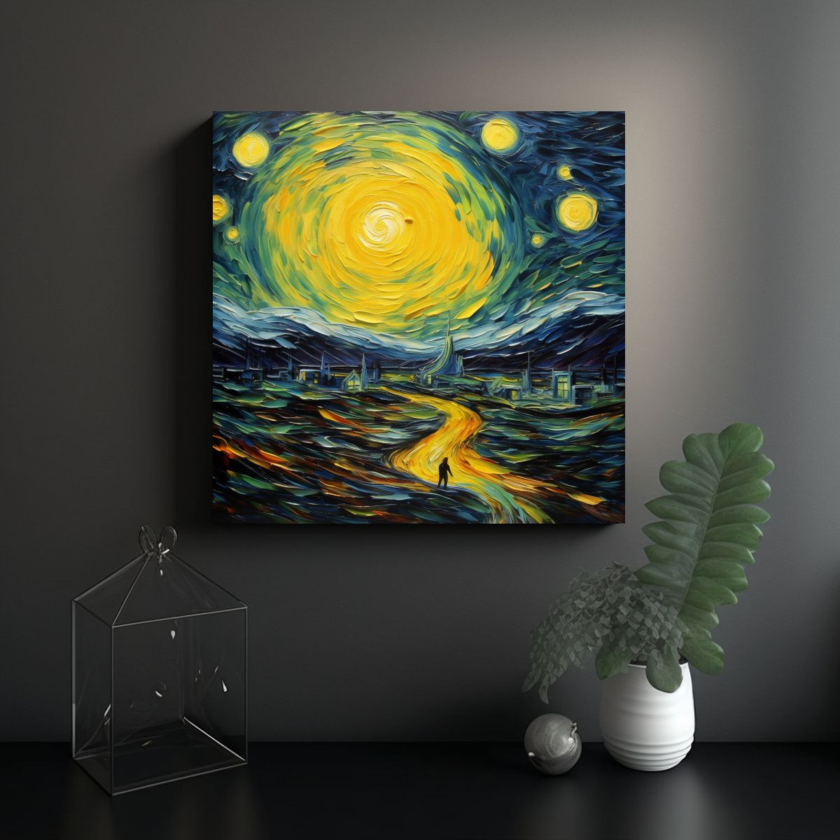 GENERICO - Cuadro Conceptual Luminoso De Posimpresionismo 90x90 Cm