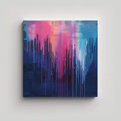 GENERICO - Pintura Abstracta Floral En Bastidor Portada De 80x80 Cm