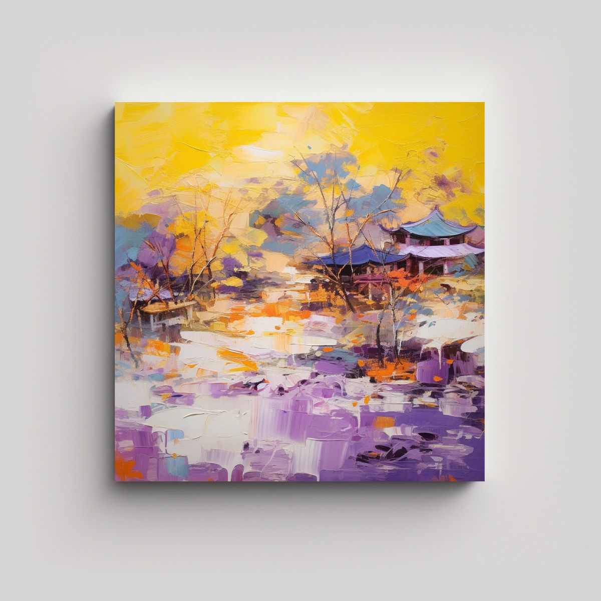 GENERICO - Pintura Abstracta Estilo Óleo Sobre Lienzo 40 X 70x70 Cm