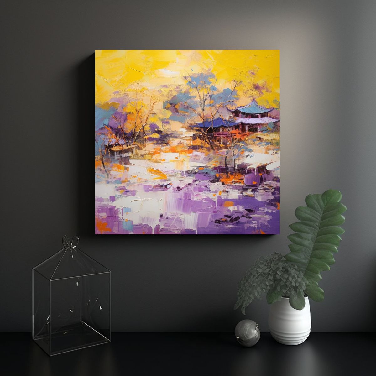 GENERICO - Pintura Abstracta Estilo Óleo Sobre Lienzo 40 X 70x70 Cm