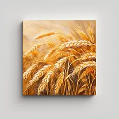 GENERICO - Pintura Abstracta De Granos De Trigo En Estilo 80x80 Cm