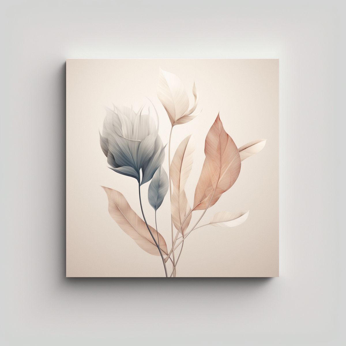 GENERICO - Bastidor Decorativo Abstracto Con Hojas Secas 80x80 Cm.