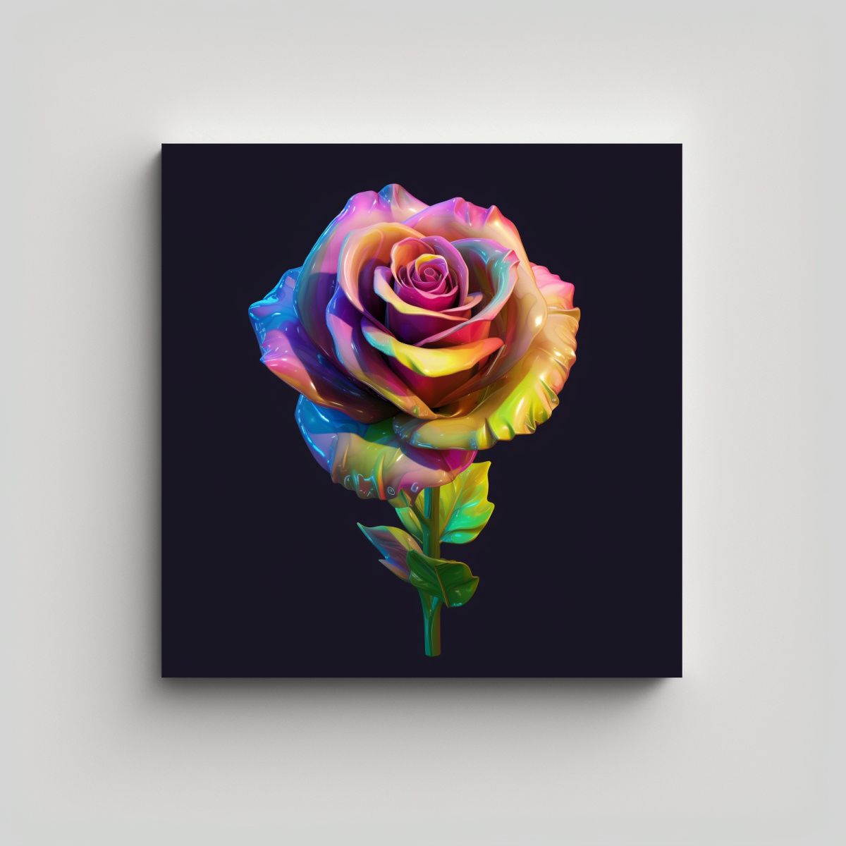 GENERICO - Composición Adorable Rosa En Rosa Con Destellos 70x70 Cm