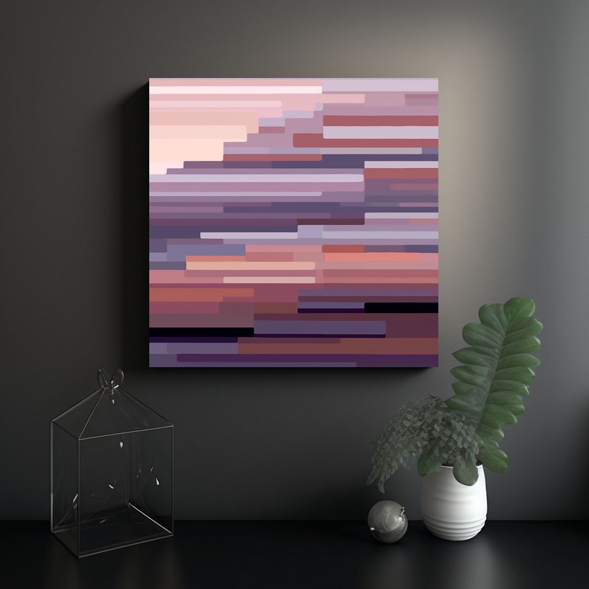 GENERICO - Arte Digital Minimalista Juvenil De Píxeles 80x80 Cm