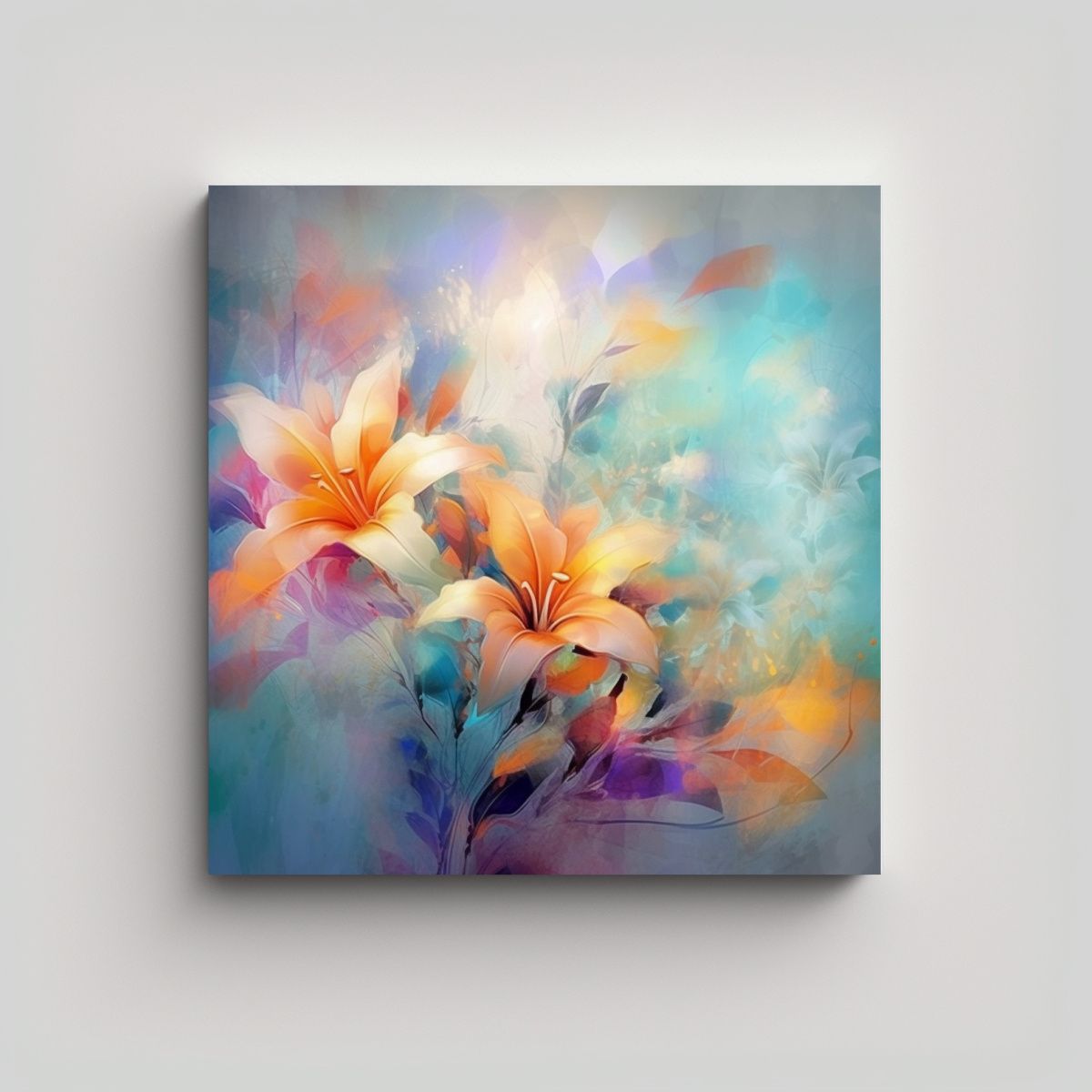 GENERICO - Cuadros Decorativos Flores Elegantes En Tonos 90x90 Cm