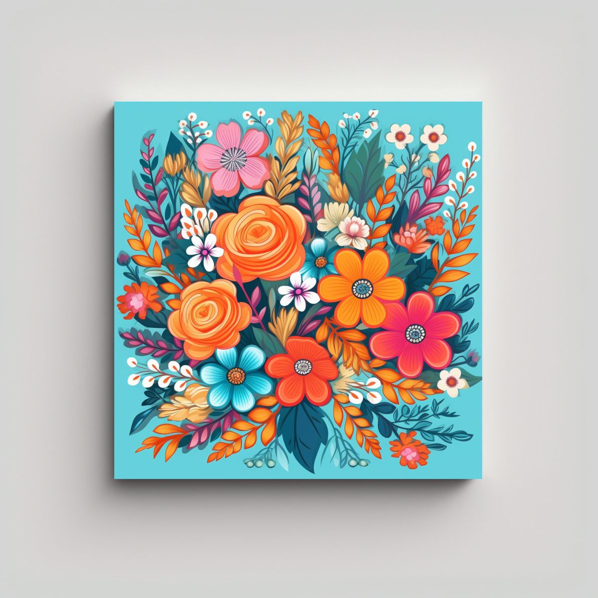 GENERICO - Fantasía Moderna Canva Bouquet Floral Cute En 90x90 Cm