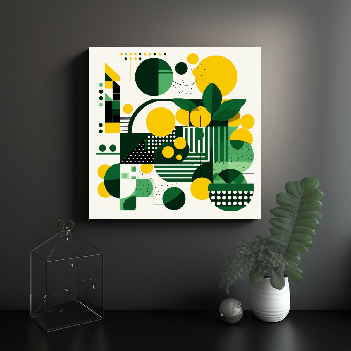 GENERICO - Cuadro Decorativo Con Diseño Geométrico De 80x80 Cm