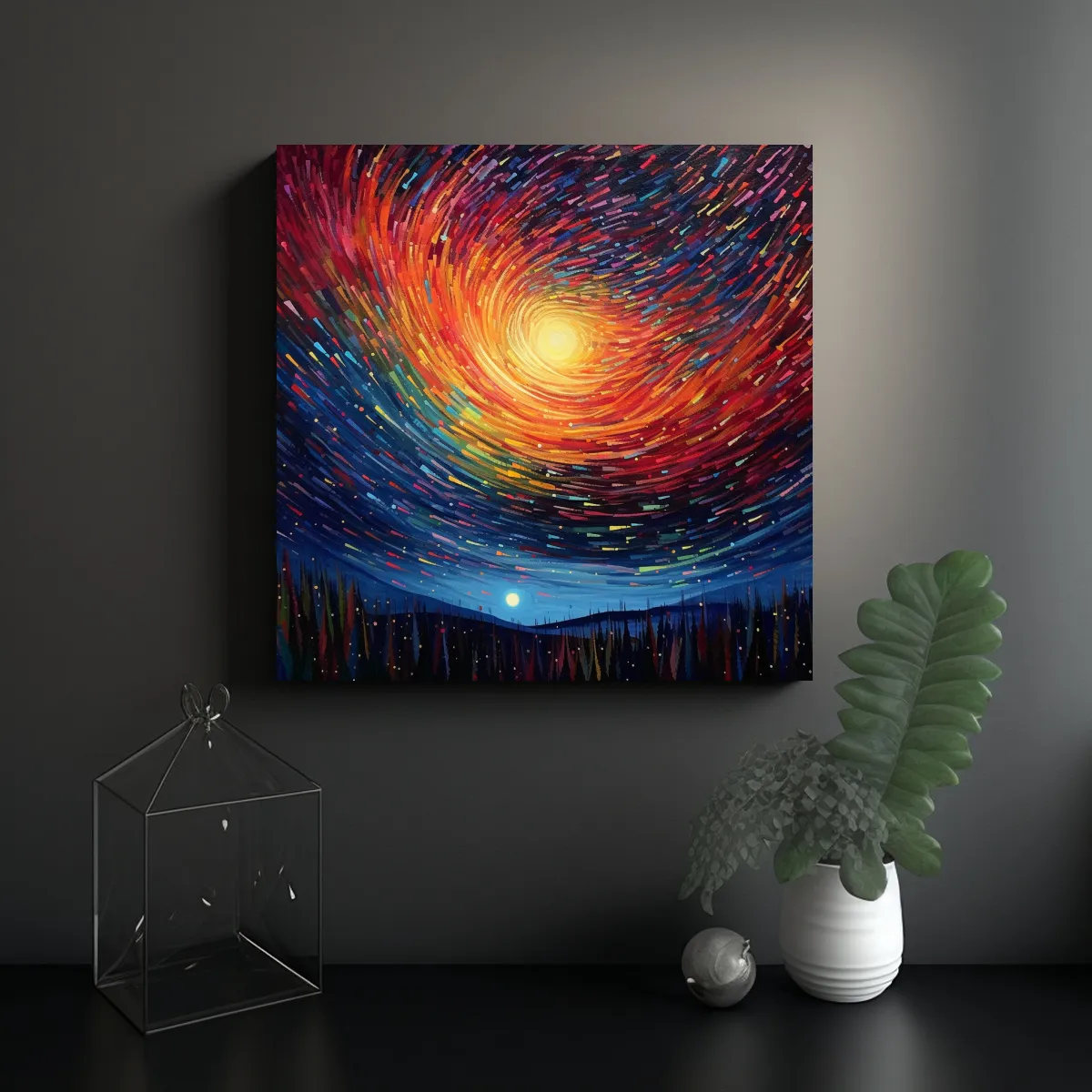 GENERICO - Cuadro Estilo Galería Multicolor Brillo 90x90 Cm