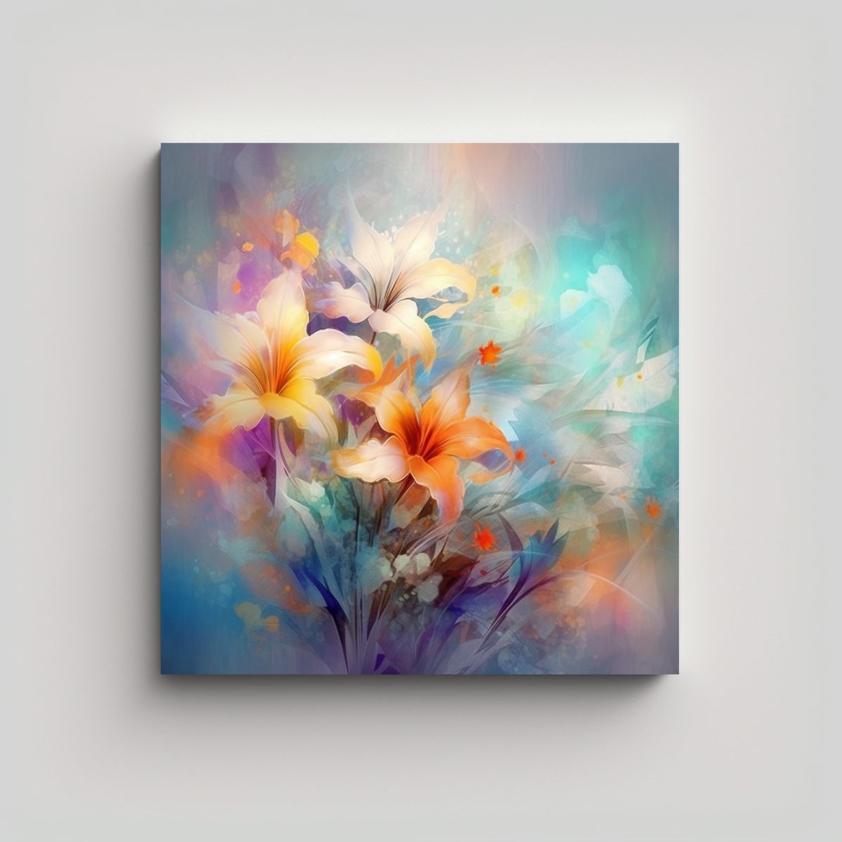 GENERICO - Arte De Pared Contraste Expresivo De Flores 80x80 Cm