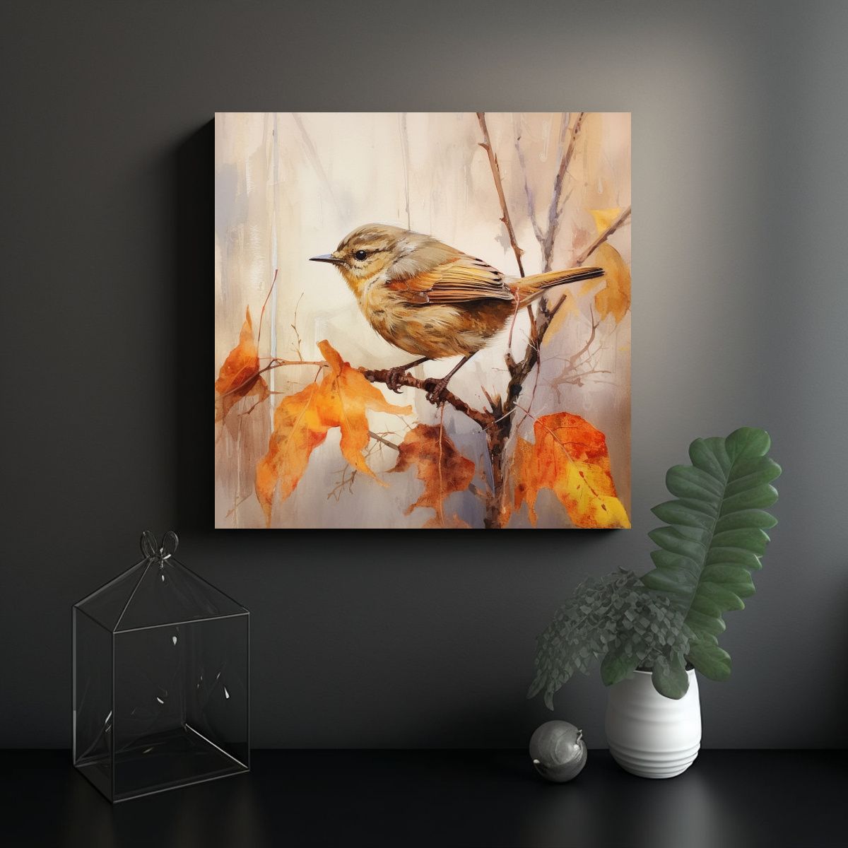 GENERICO - Pinturas Decorativas De Ramas De Mirlo De Otoño 90x90 Cm