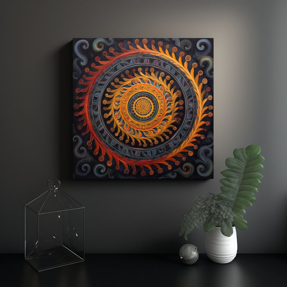 GENERICO - Pinturas Decorativas De Espiral Creativa Salvaje 90x90 Cm.