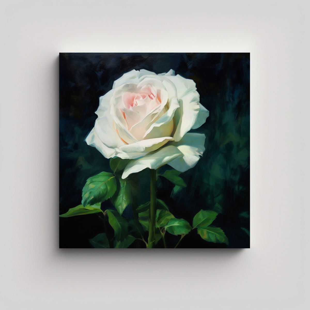 GENERICO - Cuadro Minimalista Moderno - Rosa Blanca Con 70x70 Cm