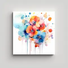 GENERICO - Cuadro Luminoso De Flores Abstractas 70x70 Cm