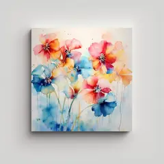 GENERICO - Pinturas Florales Abstractas Inspiradas En 70x70 Cm