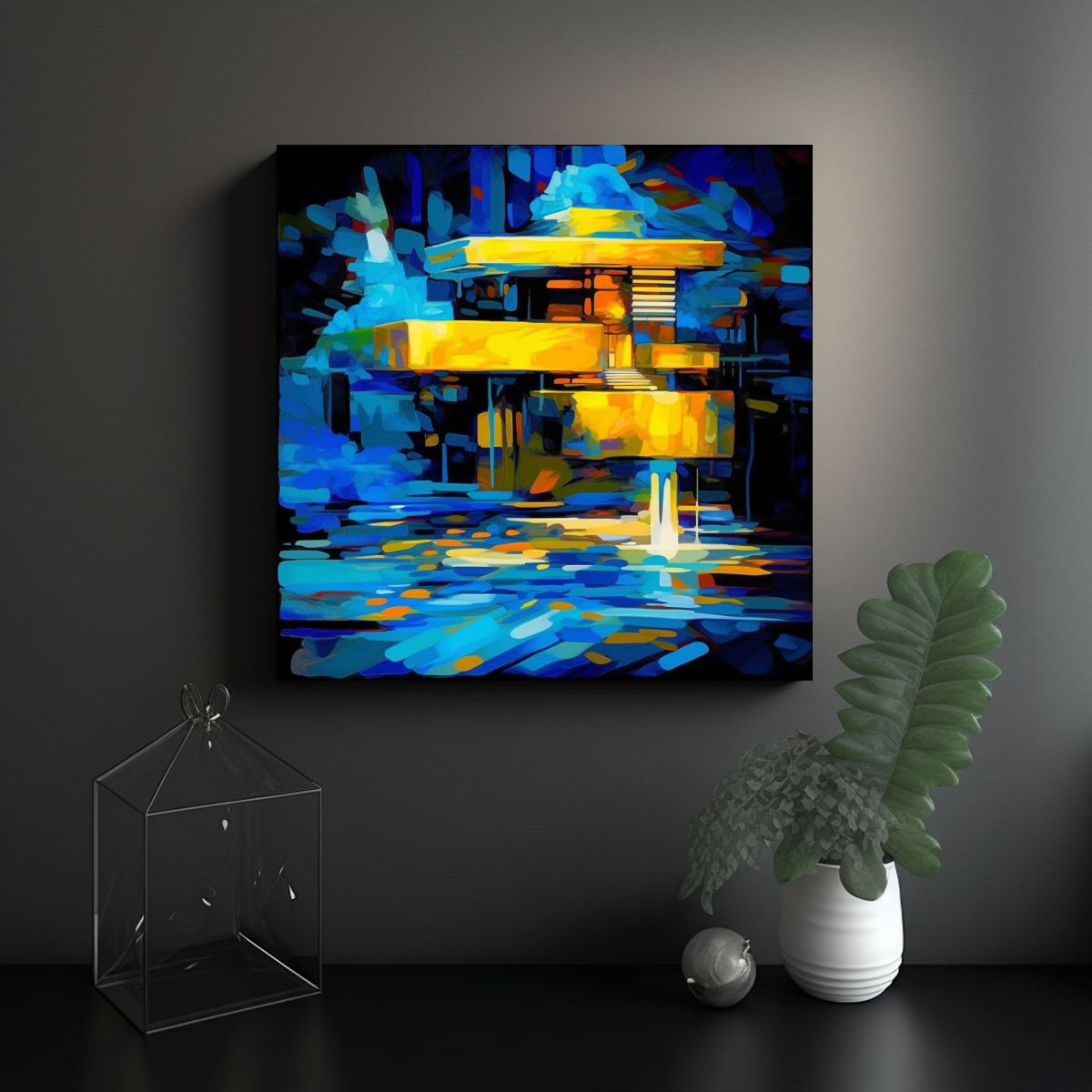 GENERICO - Arte De Pared Cuadro Digital De Fallingwater De 70x70 Cm