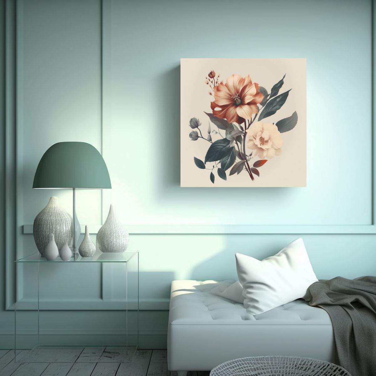 GENERICO - Belleza Vanguardista Cuadro Decorativo Floral En 70x70 Cm