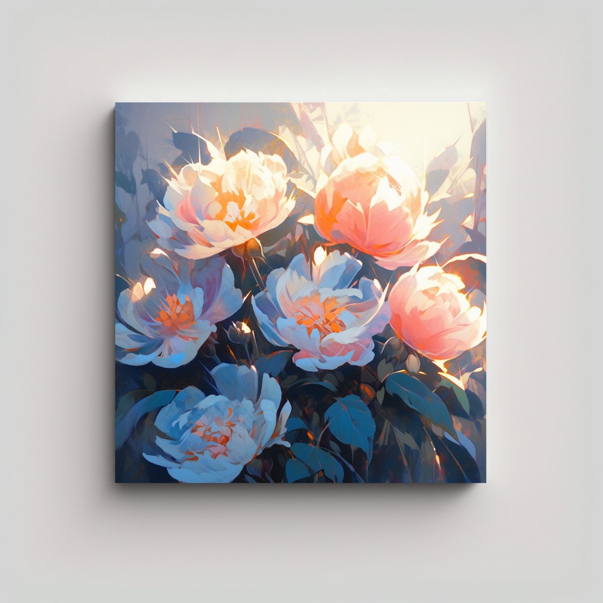GENERICO - Pintura De Flores Vibrantes En Lienzo Estilo 70x70 Cm