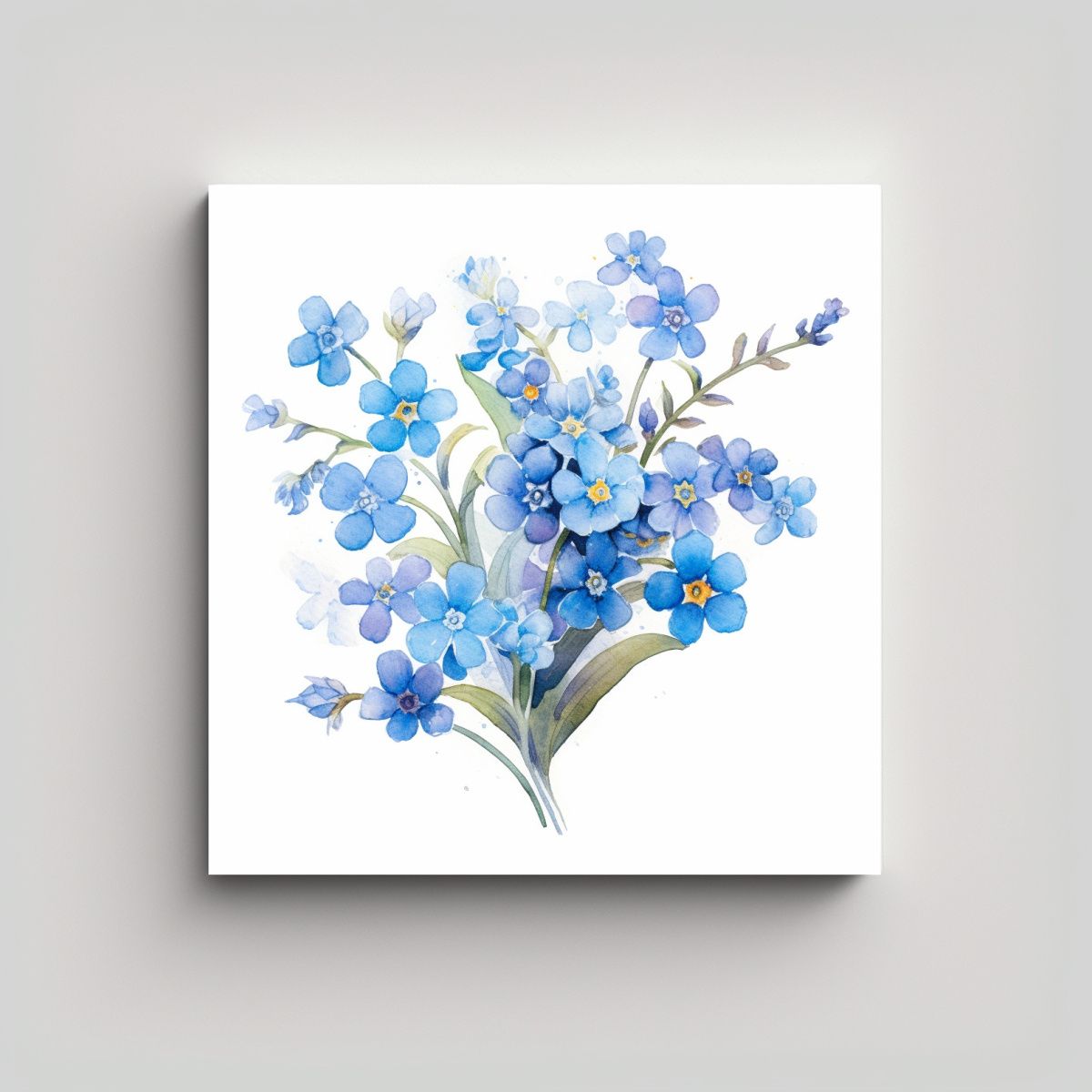GENERICO - Cuadro Abstracto Luminoso Con Flores Forget-Me-Not 70x70 Cm