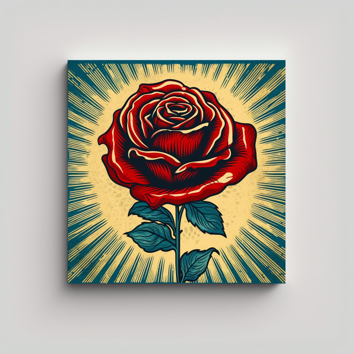 GENERICO - Fotografía De Rosa Al Estilo Shepard Fairey 70x70 Cm
