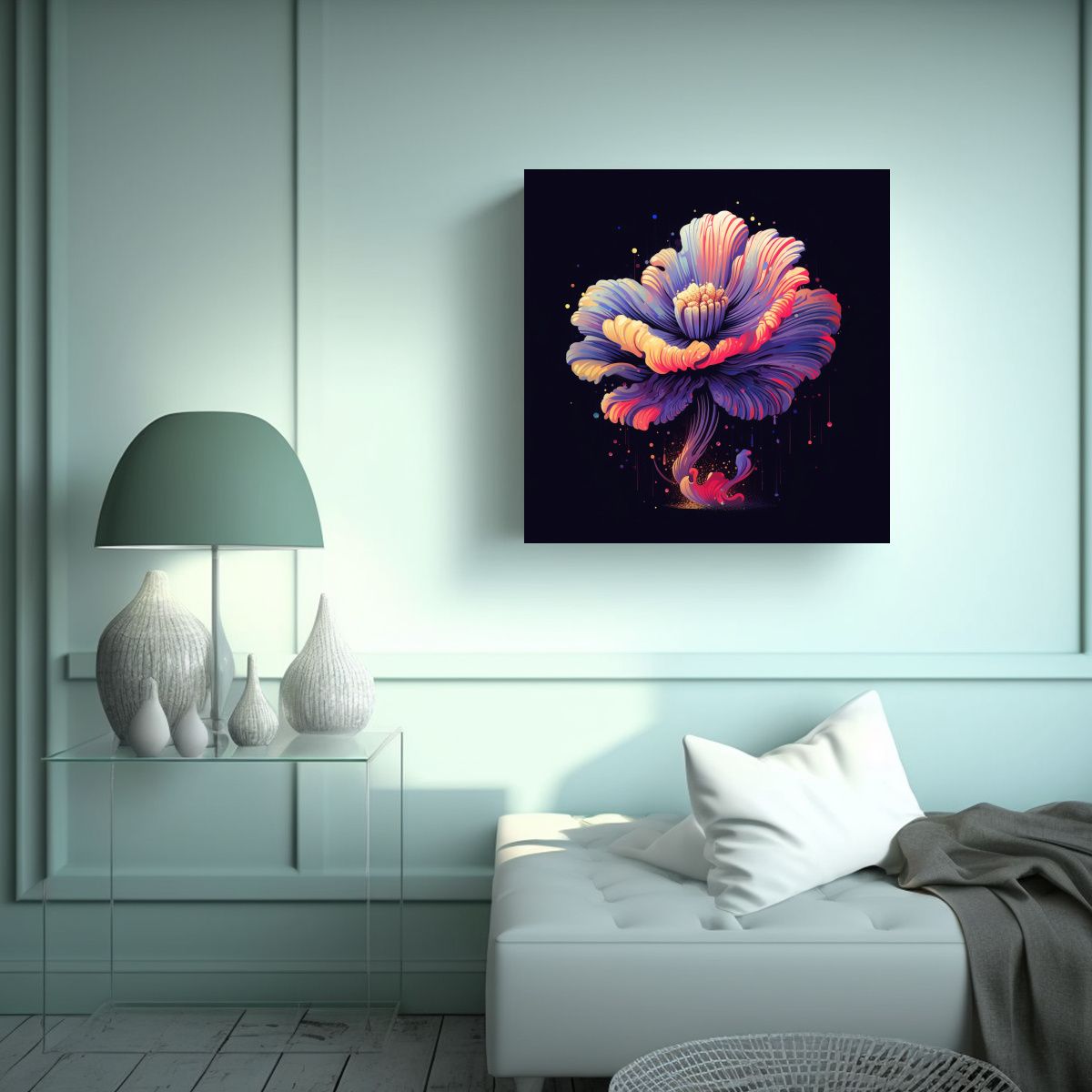 GENERICO - Vector Arte Luminosidad Cuadro Acuarela Píxel 80x80 Cm