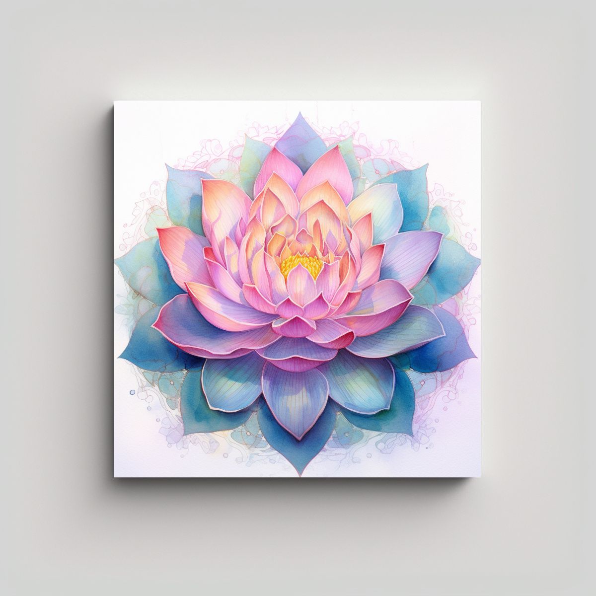 GENERICO - Cuadro Estilo Galería Época De Lotus En 90x90 Cm.