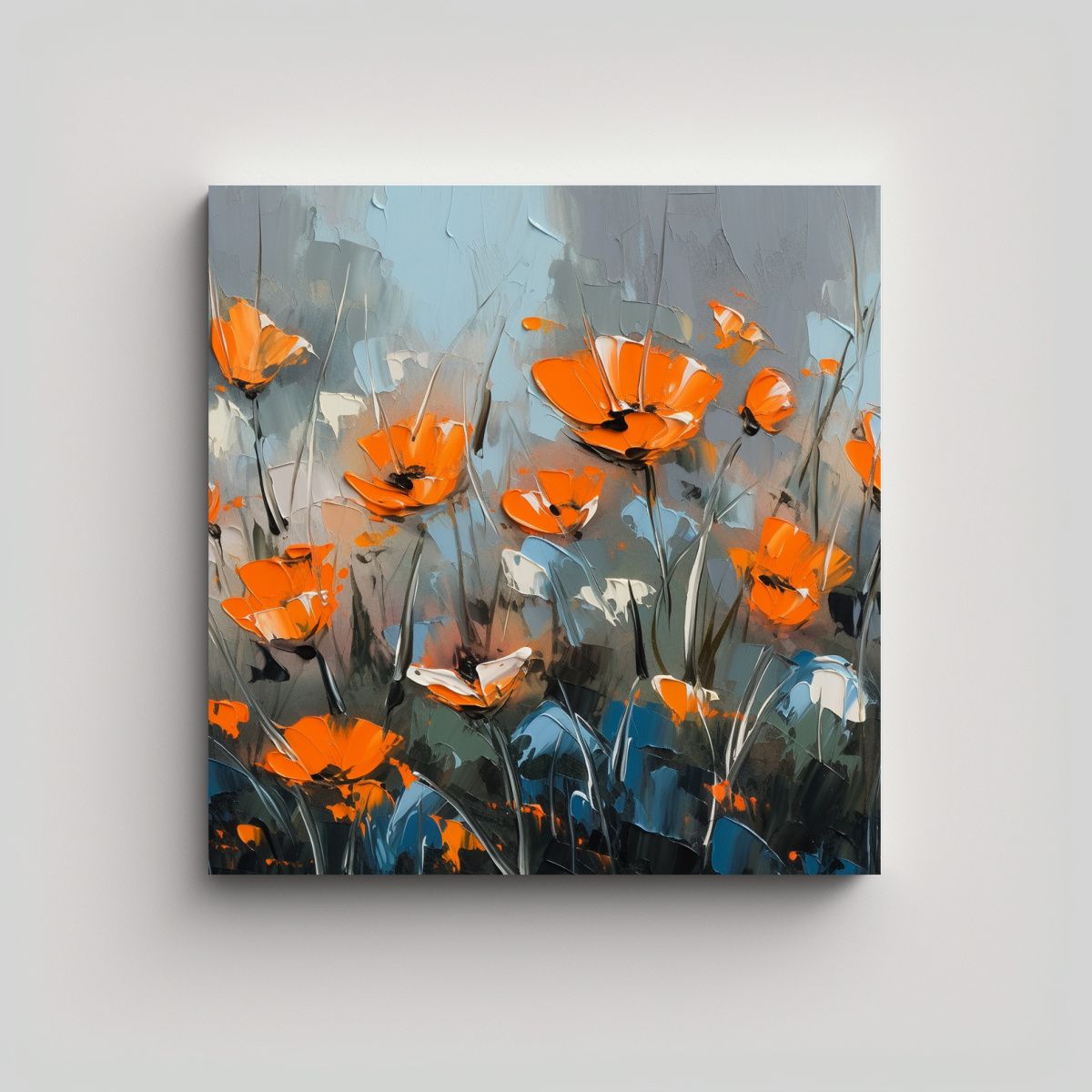 GENERICO - Pintura Espectacular De Escena En Colores Naranja 90x90 Cm