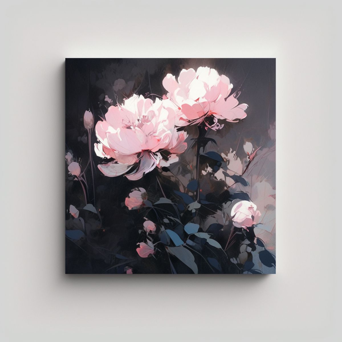 GENERICO - Pintura De Flores En Lienzo Arte De Pared 90x90 Cm