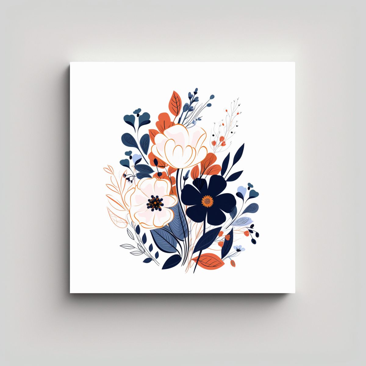 GENERICO - Arte En Línea Floral Moderna Unica Para 90x90 Cm