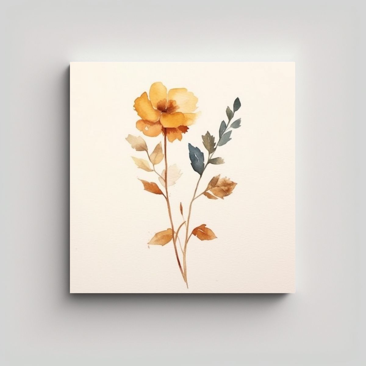 GENERICO - Cuadro Floral Minimalista De Acuarela En Estilo 80x80 Cm