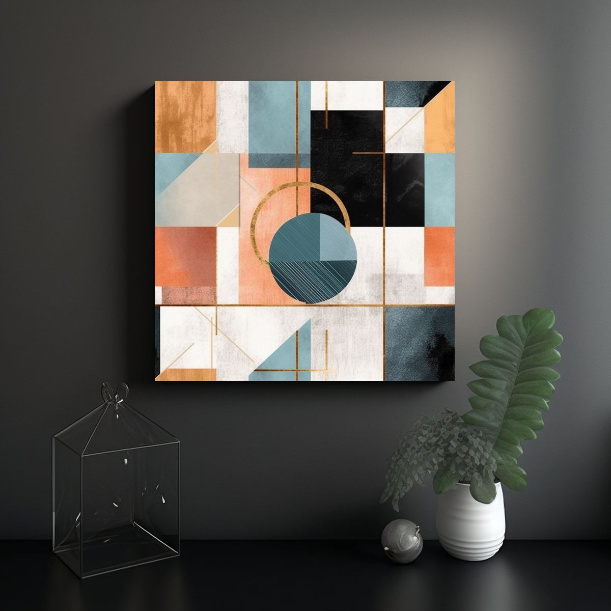 GENERICO - Combinación Geométrica Audaz Y Moderna En 80x80 Cm